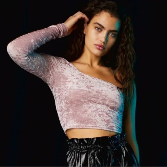 Aritzia Tna Hollywood Velvet Shirt In Pink Size XXS - Picture 1 of 8